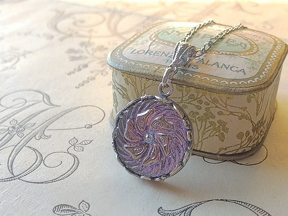 ヴィンテージ　Lilac･Silver-flower (4) ネックレス 1枚目の画像