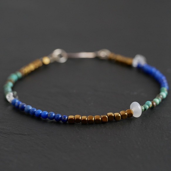 Turquoise&Lapis Lazuli Bracelet 第1張的照片