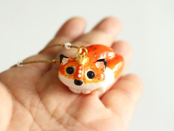 狐 - 手作りのネックレス・ペンダント，動物ハンドメイド 1枚目の画像