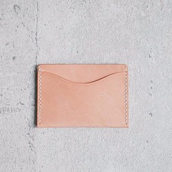 Nude color leather card holder 1枚目の画像