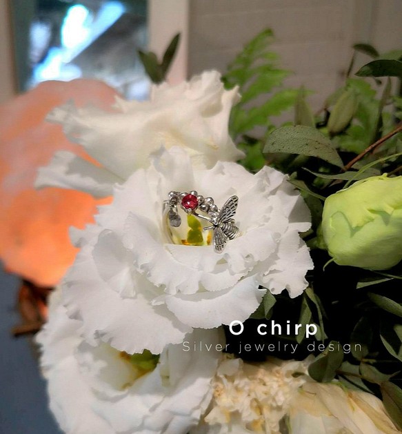 ･･❈ O Chirp ❈ ･･尋蜜花園 ｛天然石純銀戒指藍剛玉｝ 第1張的照片