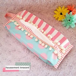 塔塔衣客戶訂貨襯粉色白點柔和的彩色包裝盒紙巾盒粉色（按訂單生產） 第1張的照片