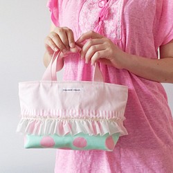 午餐袋粉色帆布防寒片綠色【定做】 第1張的照片
