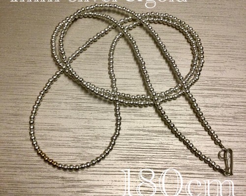 レディースナバホパール　デザイン　ネックレス　180cm オールシルバー可能！