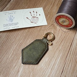 Badalassi pueblo磨砂皮 悠遊卡晶片吊飾－鑰匙圈款－綠色 第1張的照片