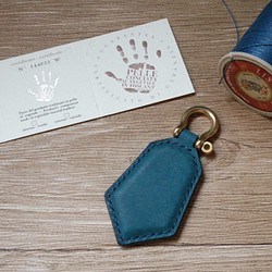 pueblo磨砂皮 悠遊卡晶片吊飾－鑰匙圈款－藍色 第1張的照片