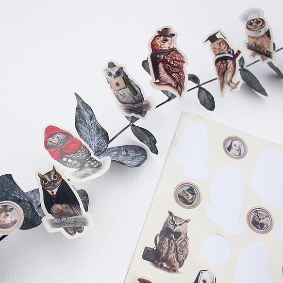 造型貼紙 - OWL OWL - 3張入 第1張的照片