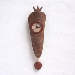 皮付ケヤキのキャロット振子時計（大） 1枚目の画像