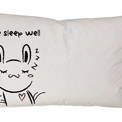 《Foufou》Pillow Case - Hand in hand to sleep . Rabbit (White) 1枚目の画像