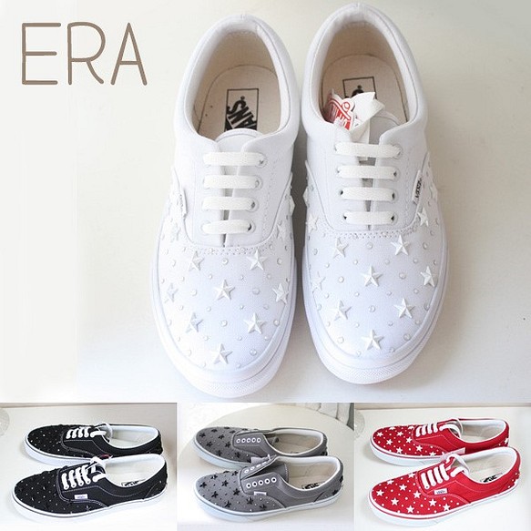 【免運費】定制Vans Bunsu Ela（VANS ERA）白色×白色星級運動鞋訂單生產 第1張的照片