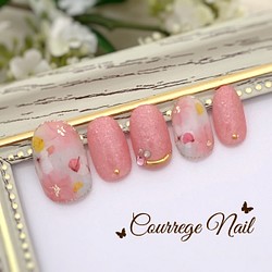 ピンクの桜ネイルチップ  No.122 1枚目の画像
