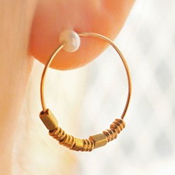 珍珠 黃銅 耳環 1038（等待） 第1張的照片