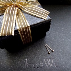 日本 18K 玫瑰金迷你極簡圓珠耳針 ◆ Solid Gold 第1張的照片