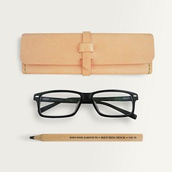 LINTZAN ”真皮手工縫製“立體方型筆盒 / 眼鏡盒  -- 原皮色 第1張的照片