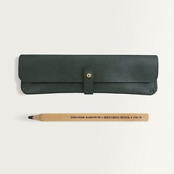 LINTZAN ”真皮手工縫製“扣扣筆袋 -- 森林綠 第1張的照片