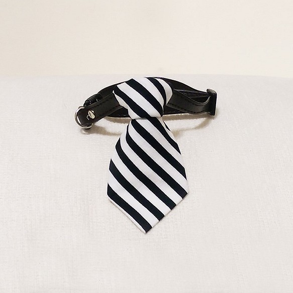 Ella Wang Design Tie 寵物 領結 領帶 貓 狗 條紋 黑白 第1張的照片
