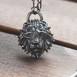 公獅子鎖頭 | 純銀項鍊 男款 可加購刻字 情人節禮物 第1張的照片