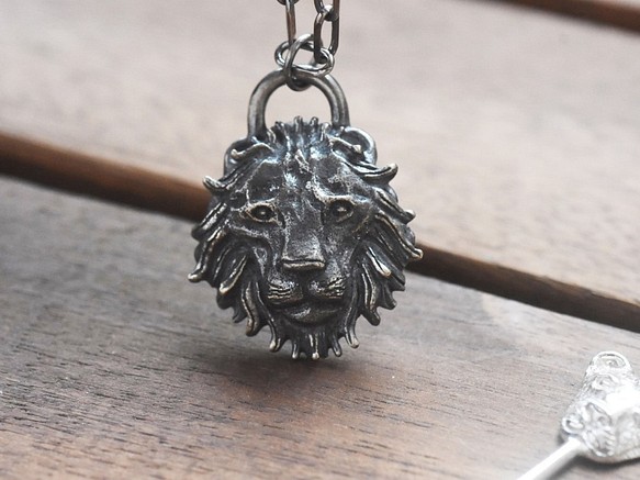 公獅子鎖頭 | 純銀項鍊 男款 可加購刻字 情人節禮物 第1張的照片