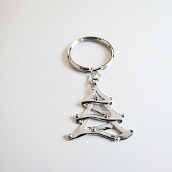 聖誕樹 (純銀鑰匙圈 手工銀飾) 第1張的照片