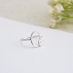 裸系 - 圓形戒指 雙幾何 (純銀戒指 銀飾) ::C%手工飾品:: 第1張的照片