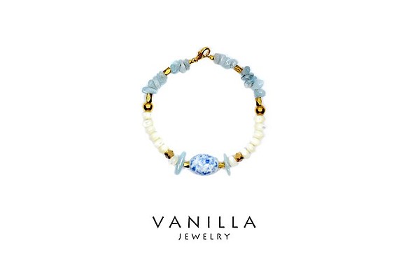 vanilla jewelry 獨家設計款- 純手工天然石黃銅手鍊-可客製 第1張的照片