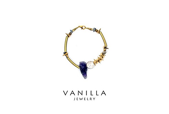 vanilla jewelry 獨家設計款-「荊棘的傲慢」 純手工天然石黃銅手鍊-可客製 第1張的照片