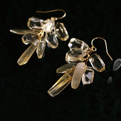 fusa：黃水晶和黃色石英_L（耳環）黃水晶和黃色石英耳環 第1張的照片