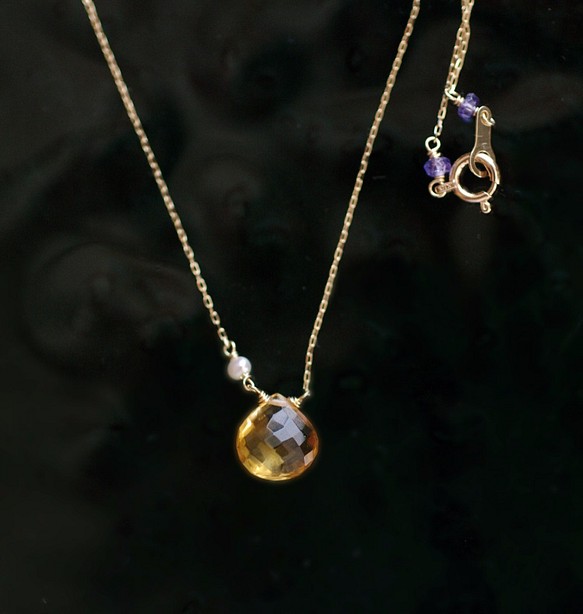 namida : Citrine, Pearl（necklace） 1枚目の画像