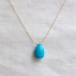namida : Turquoise（necklace）3　 アリゾナターコイズのネックレス 1枚目の画像