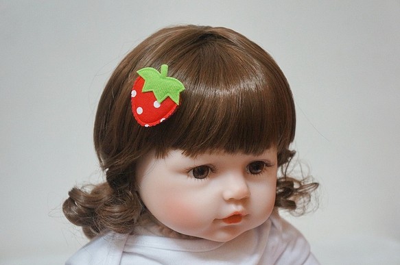 Avondream時尚髮飾-G1-寶寶兒童幼兒嬰兒髮夾-髮夾髮束髮箍髮帶彌月禮盒禮物  草莓 第1張的照片