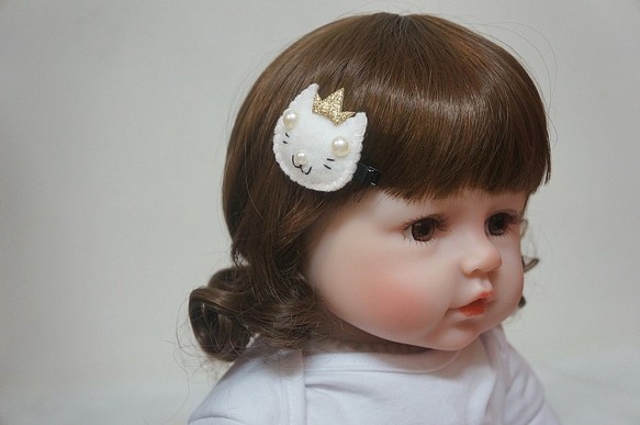 Avondream時尚髮飾-G1-寶寶兒童幼兒髮夾-髮夾髮束髮箍髮帶彌月禮盒禮物 貓咪 第1張的照片