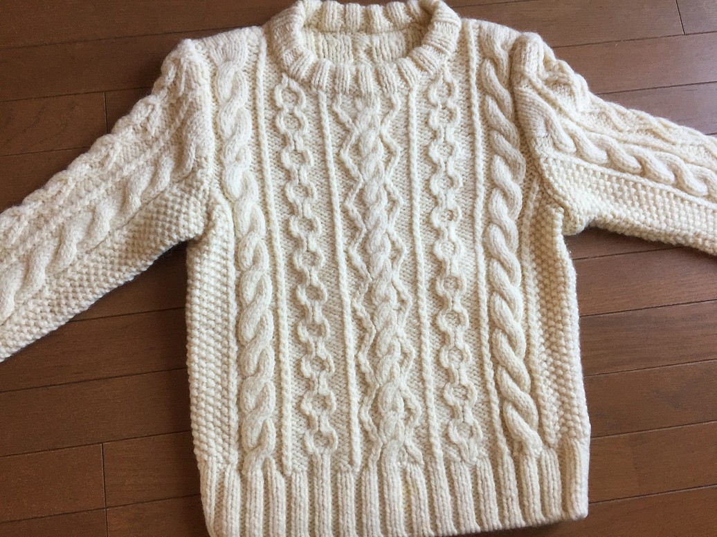 手編みメンズセーター 1枚目の画像