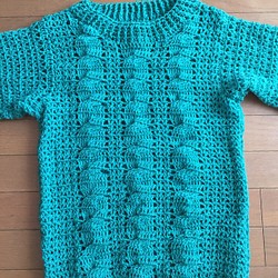 手編みセーター(縄編み模様) 1枚目の画像