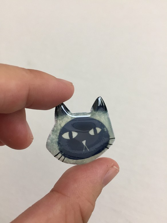 貓 胸針 手工製作插畫飾品 別針徽章 第1張的照片