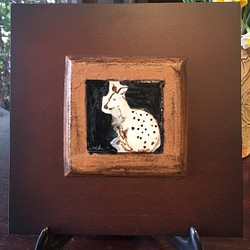 鹿 幻想陶画 sold 販売済 1枚目の画像