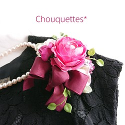 ✨新作 パリの花束ブーケ風コサージュ  アザリアピンク 1枚目の画像