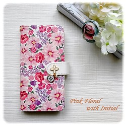 [XPERIA XZ高級SO-04J]選擇初始魅力♡華麗粉紅色的花手機殼♡筆記本型 第1張的照片