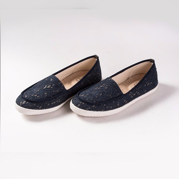 【姉妹日】蕾絲藍花布鞋 | 須訂購歡迎私訊 第1張的照片