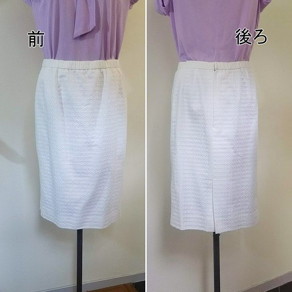 白ピケ タイトスカート 2Lサイズ 1枚目の画像
