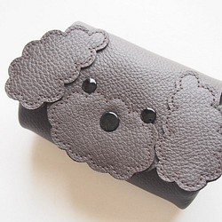 　トイプードル財布（焦げ茶） 1枚目の画像