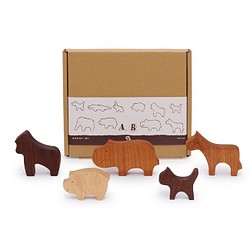 テイクジー・ズー【磁石でくっつく木の動物パズル】カードスタンドやマグネットそしてパズル玩具として楽しめます（Bセット） 1枚目の画像