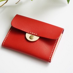 赤いいっぱいの名刺ホルダー財布財布カードホルダーチケットホルダー 1枚目の画像