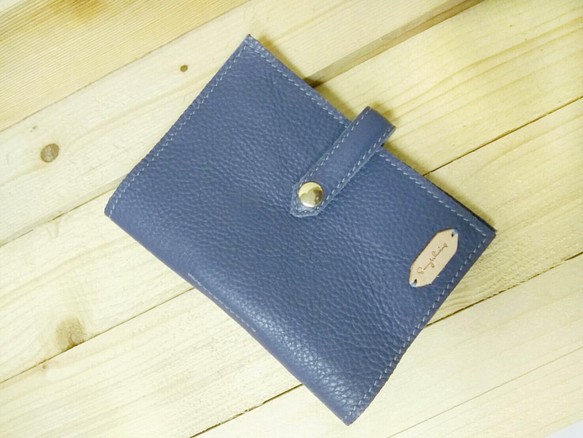 Sunny&shining 迷人的藍色雙層真皮書衣護照套兩用現貨特價 第1張的照片