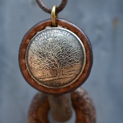手工真幣項鍊【生命樹】 鑰匙圈 手工縫製【CarlosHuang阿卡】 第1張的照片