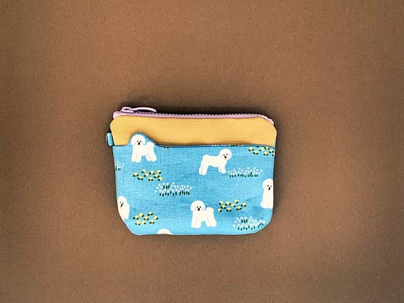 升級版3.0 造型口袋零錢包 -  藍天白雲狗 第1張的照片