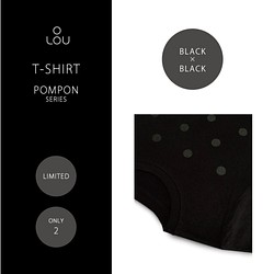 限定２枚★大人のPOPなTシャツ★黒×黒 ドット ●POMPON-DOT-NIGHT×NIGHT●M売切Lのみ 1枚目の画像