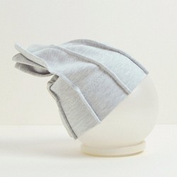 磨毛針織嬰兒帽-淺灰 第1張的照片