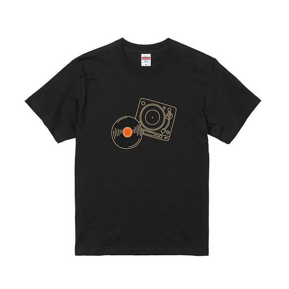 Love PerfectTogetherピュアコットンユニセックス半袖トップTシャツ-ビニールレコード 1枚目の画像
