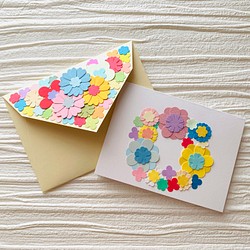 お花がいっぱい　ミニメッセージカード&封筒　母の日・バースデーカード等 1枚目の画像