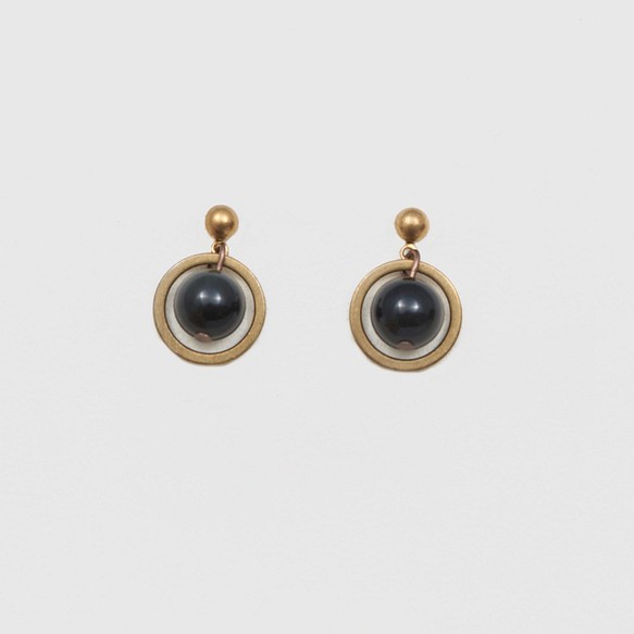 星球耳環 (黑) - Planet Earrings (black) 第1張的照片